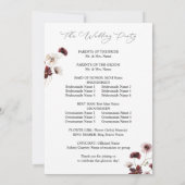 Herfst Wildbloemen Programma voor huwelijkseveneme (Achterkant)