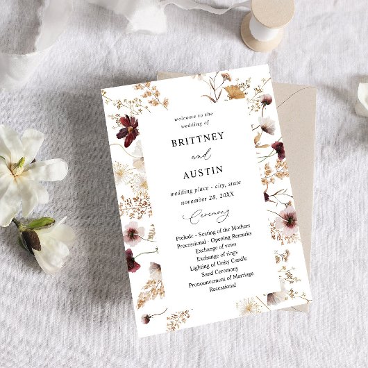 Herfst Wildbloemen Programma voor huwelijkseveneme