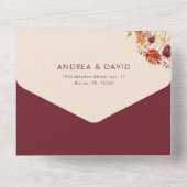 Herfst Wildbloemen QR Code RSVP Herfstbruiloft All In One Uitnodiging (Achterkant)