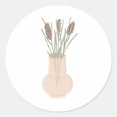 Herfst Wildbloemen Ronde Sticker (Voorkant)