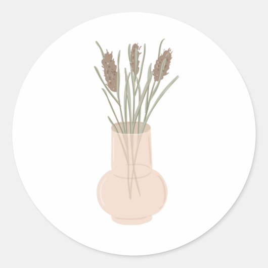 Herfst Wildbloemen Ronde Sticker (Voorkant)