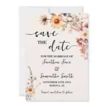 Herfst Wildbloemen Save the Date Bruiloft