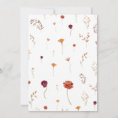 Herfst Wildbloemen Sinaasappel Roze Bloemen Herfst Kaart (Achterkant)