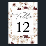 Herfst Wildbloemen Tafelnummer<br><div class="desc">Dress je bruiloft of feesttafels op met je Herfst Wildflower Herfst Floral Table Number Kaart.</div>