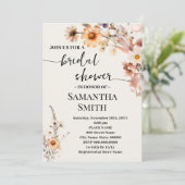 Herfst Wildbloemen Vrijgezellenfeest Boho bruiloft Kaart (Staand voorkant)