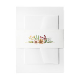 Herfst Wildbloemen Waterverf Bruiloft Uitnodigingen Wikkel