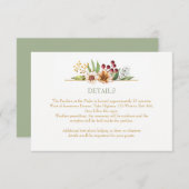 Herfst Wildbloemen Waterverf Bruiloft Wijze Informatiekaartje (Voorkant / Achterkant)