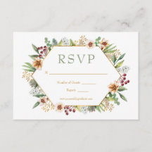 Herfst Wildbloemen Waterverf Wedding Gold