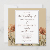 Herfst Wildbloemen Wedden in één uitnodiging (Voorkant)