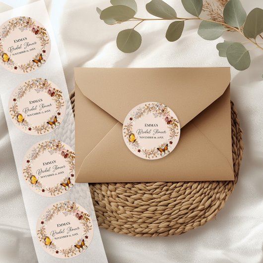Herfst Wilde Bloem Aquarel Bruidsfeest Sticker
