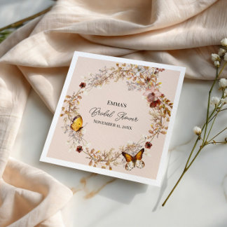 Herfst Wilde Bloem Aquarel Papieren Servet