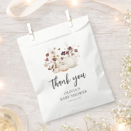 Herfst Wilde Bloem Baby Shower Bedankzakje (Geknipt)