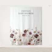 Herfst Wilde Bloem Baby Shower Fotohokje Wandkleed (Voorkant)