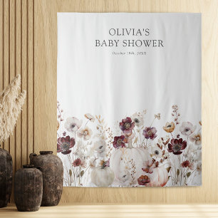 Herfst Wilde Bloem Baby Shower Fotohokje Wandkleed