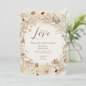 Herfst Wilde Bloem Baby Shower Kaart (Staand voorkant)