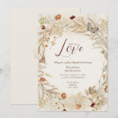 Herfst Wilde Bloem Baby Shower Kaart (Voorkant / Achterkant)