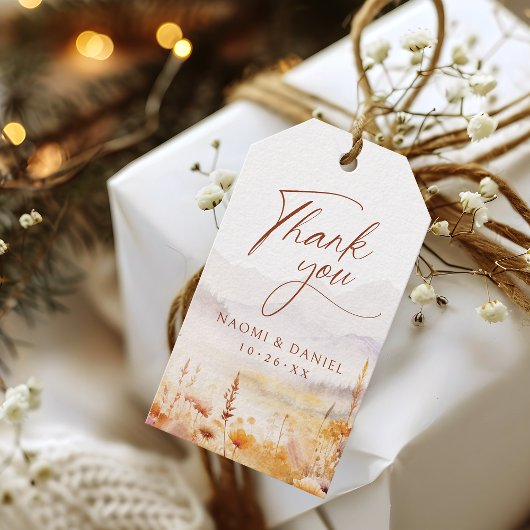Herfst Wilde Bloem Berg Rustieke Dank Je Favors Cadeaulabel
