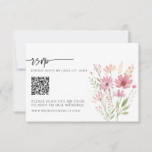 Herfst Wilde Bloem Bloemencode QR Code Trouw RSVP Kaartje (Voorkant)