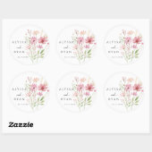 Herfst Wilde Bloem Bloemige Bruiloft Ronde Sticker (Vel)