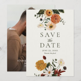 Herfst Wilde Bloem Boho Bruiloft Save The Date