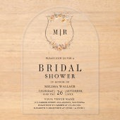Herfst Wilde Bloem Bruids Shower Acryl Uitnodigingen (Voorkant)