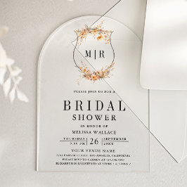 Herfst Wilde Bloem Bruids Shower Acryl Uitnodigingen