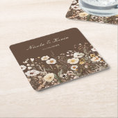 Herfst Wilde Bloem Bruiloft Bloemen Kartonnen Onderzetters (Schuin)