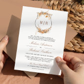 Herfst Wilde Bloem Crest QR Code Trouwdag Kaart