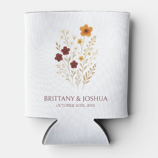 Herfst Wilde Bloem Elegante Boho Bruiloft Blikjeskoeler (Voorkant)