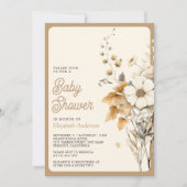 Herfst Wilde Bloem Foto QR Code Baby Shower Kaart (Voorkant)