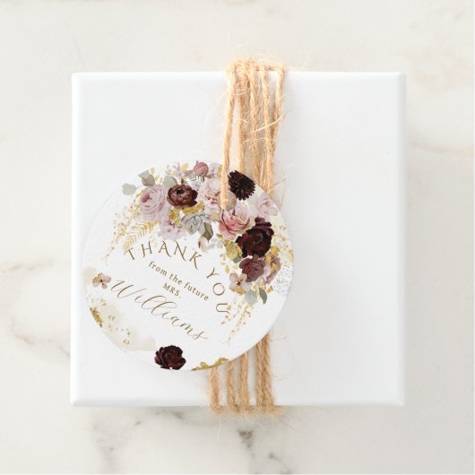 Herfst Wilde Bloem Goud Bloem Bruids Bruiloft Bedankjes Labels (In situ)
