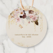 Herfst Wilde Bloem Goud Bloem Bruidsfeest Bedankjes Labels (Achterkant)