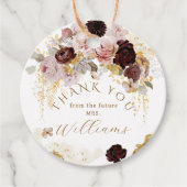 Herfst Wilde Bloem Goud Bloem Bruidsfeest Bedankjes Labels (Voorkant)