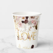 Herfst Wilde Bloem Goud Bloem Bruidsfeest Papieren Bekers (Achterkant)