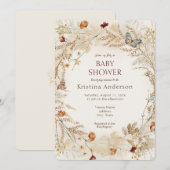 Herfst Wilde Bloem Herfst Baby Shower Uitnodiging (Voorkant / Achterkant)