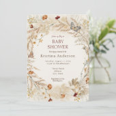 Herfst Wilde Bloem Herfst Baby Shower Uitnodiging (Staand voorkant)