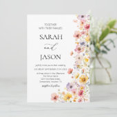 Herfst wilde bloem herfst bloemenelegante boho bru kaart (Staand voorkant)