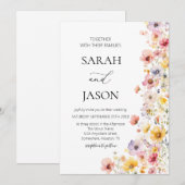 Herfst wilde bloem herfst bloemenelegante boho bru kaart (Voorkant / Achterkant)