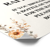 Herfst Wilde Bloem Laat Wijnfles Hier Kaart Bordje Poster (Hoek)