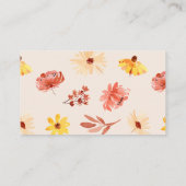 Herfst Wilde bloem Luierspoeling Kaart invoegen Visitekaartje (Achterkant)