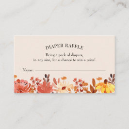 Herfst Wilde bloem Luierspoeling Kaart invoegen Visitekaartje