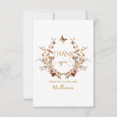 Herfst Wilde Bloem Minimalistische Elegante Bruids Bedankkaart (Voorkant)