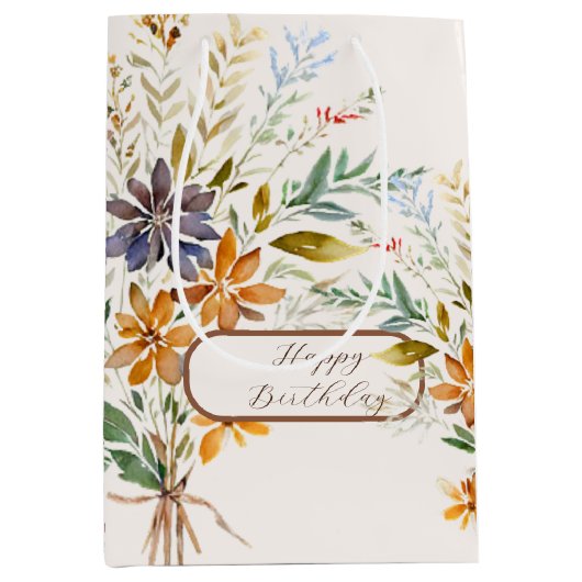 Herfst wilde bloemen aangepast medium cadeauzakje (Voorkant)