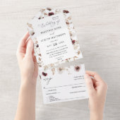 Herfst wilde bloemen all in one uitnodiging (Afscheurbaar)