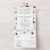 Herfst wilde bloemen all in one uitnodiging (Binnen)