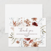 Herfst wilde bloemen aquarel bedankkaart (Voorkant / Achterkant)