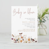 Herfst Wilde bloemen Baby op Baby shower Bloom Kaart (Staand voorkant)