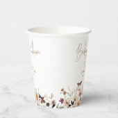 Herfst Wilde bloemen Baby op Baby shower Bloom Papieren Bekers (Links)