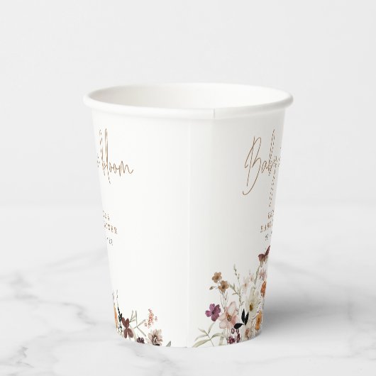 Herfst Wilde bloemen Baby op Baby shower Bloom Papieren Bekers (Rechts)