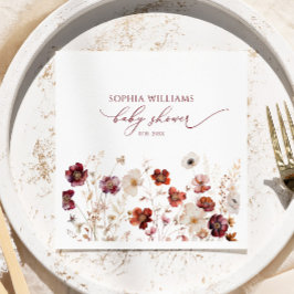 Herfst Wilde Bloemen Baby Shower Servetten